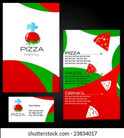 Template Of Menu For Pizza Restaurant And Business Card - 8. To See Similar Menus, Please Visit MY GALLERY
