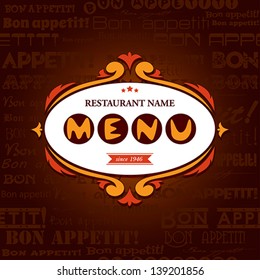 Template menu for restaurant, cafe, bare.  Vector eps 10 illustration. 
