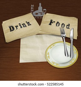 Template menu stacks of clean old paper on a wooden board. There is a place to put your text or image.