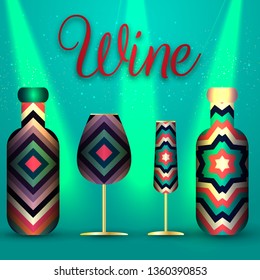 Template for menu or wine list. Corporate design. retail and wholesale sales of alcoholic beverages. Flyer, banner or price list. Presentation or customer service