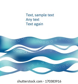 Template for messages with waves; abstract background