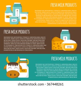 template for milk products background in cute cartoon style