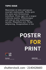 template, Minimal design for flyers, posters, brochure covers, backgrounds, wallpapers, typography or other printing products. Vector graphic
