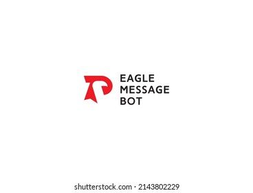 Template minimalist logo design solution for message bot