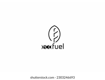 Template minimalist logo design solution for eco fuel company, seller or manufacturer