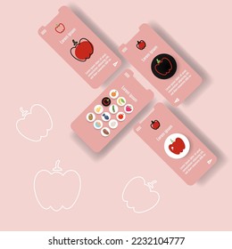 Template mobile app page with bell pepper vegetable. Food outline icon vector illustration