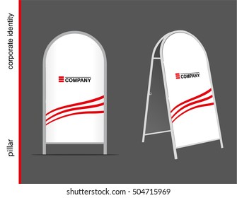 Template Mockup for advertising and corporate identity. Advertising pillar.
