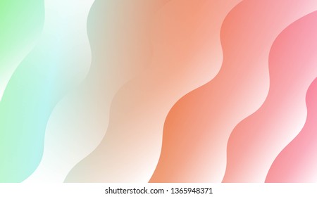 Template Modern Background With Curves Lines. Design For Cover Page, Poster, Banner Of Websites. Vector Illustration with Color Gradient