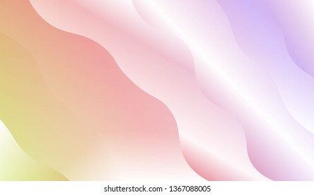 Template Modern Background With Curves Lines. Design For Cover Page, Poster, Banner Of Websites. Vector Illustration with Color Gradient