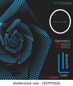 template modern brochure geometric design blue and black color 