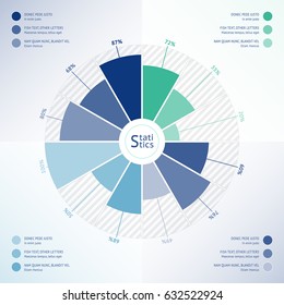 Template Of Modern Circle Infographic With Legend. Cold Tint.