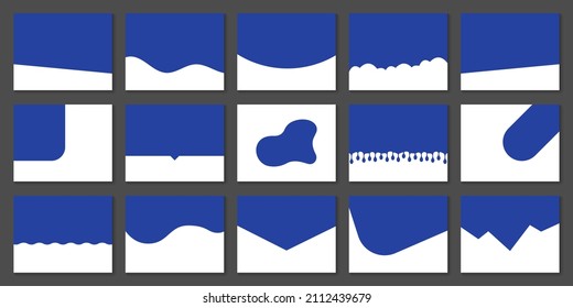 Template of Modern Dividers Shapes for Website Pictogram Set. Curve Lines, Drops, Wave Collection of Abstract Design Element for Top, Bottom Page Web Site. Isolated Vector Illustration.