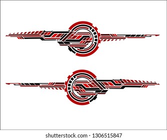 template modern futuristic design concept and cool Car stripe set top print on vinyl and adhesive on vehicle