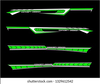 template modern futuristic design concept and cool Car stripe set top print on vinyl and adhesive on vehicle