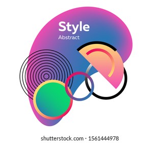 Template of modern graphic element. Gradient colour. Advertising concept. Vector illustration can be used for logo, flyer, mobile application, web design, user interface, advertising