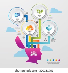 Template modern info graphic design for business, marketing, creative, web and graphics concept