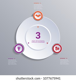 Template modern Infographic for 3 options, business presentation or training.