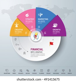 Template modern info-graphic design. Use for business, marketing, creative, web design and graphics. Vector, Background.