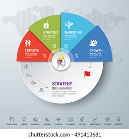 Template modern info-graphic design. Use for business, marketing, creative, web design and graphics. Vector, Background.