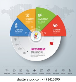 Template modern info-graphic design. Use for business, marketing, creative, web design and graphics. Vector, Background.