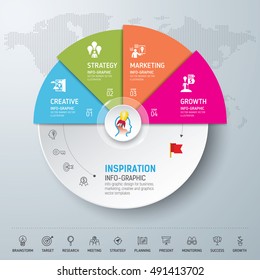 Template modern info-graphic design. Use for business, marketing, creative, web design and graphics. Vector, Background.