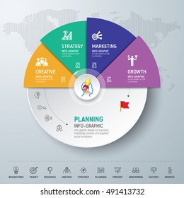 Template modern info-graphic design. Use for business, marketing, creative, web design and graphics. Vector, Background.
