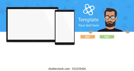 The template for a modern website with a beautiful illustration.