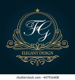 Template monogram, monogram initials. Retro logo for cafes, bars, restaurants, invitations. Business style and brand of the company. Vector.