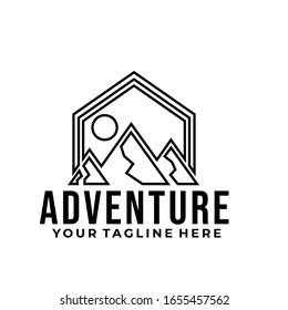 Logo de la montaña de plantillas para los viajes de su equipo