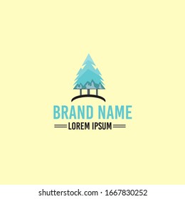 Template Mountain tree logo for your business