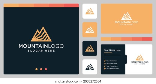 Template mountains vector logo. logotype for business and creative company.