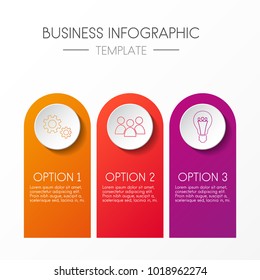 Template Of Multicoloured Infograhic With Icons And Options. Vector.