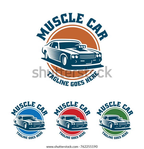 Template of Muscle car logo,\
retro logo style, vintage logo. Perfect for  all automotive\
industry.