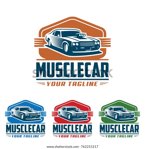 Template of Muscle car logo,\
retro logo style, vintage logo. Perfect for  all automotive\
industry.