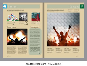 Template music event magazine. Vector 