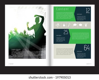 Template music event magazine. Vector