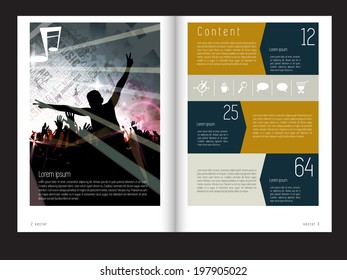Template music event magazine. Vector