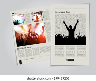 Template music event magazine. Vector 