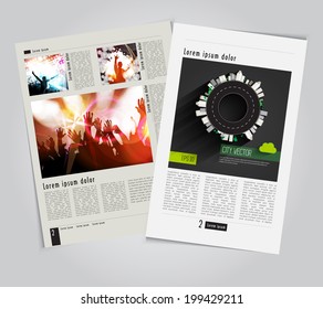 Template music event magazine. Vector 