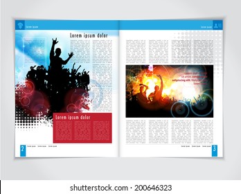 Template music event magazine. Vector 