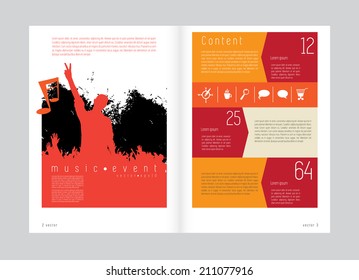 Template music event magazine. Vector