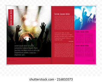 Template music event magazine. Vector 