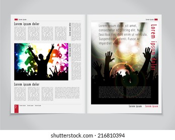 Template music event magazine. Vector 