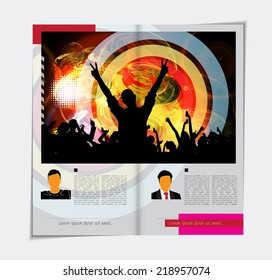 Template music event magazine. Vector 