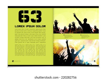 Template music event magazine. Vector 