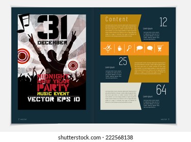 Template music event magazine. Vector 