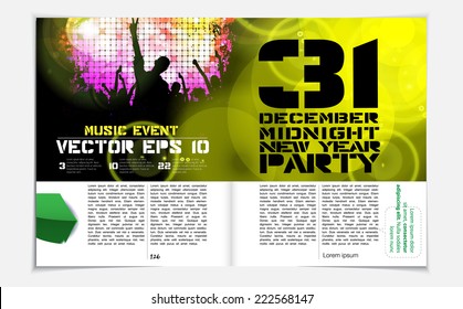 Revista de eventos de plantilla. Vector 