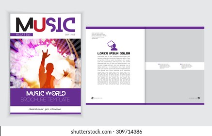 Template music event magazine. Vector 