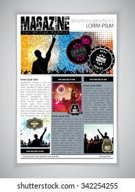 Template music event magazine. Vector