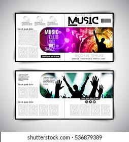 Template music event magazine. Vector 